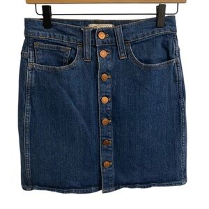 MADEWELL BUTTON FRONT DENIM MINI SKIRT SIZE 25 JEAN SKIRT LIKE NEW